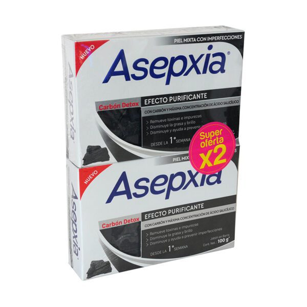 2 JABON ASEPXIA CARBON BARRA 100 GR(SF)