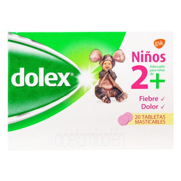 DOLEX PEDIATRICO 20 TABLETAS MASTICABLE