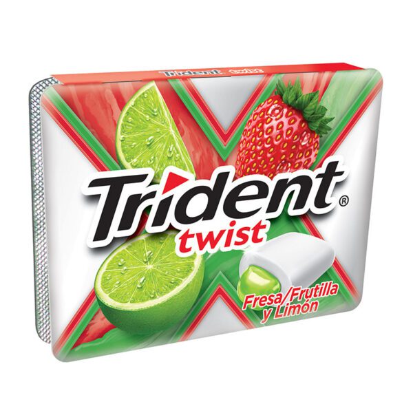 Chicle Trident Twist Fresa Frut Y Limón 10 Unidades