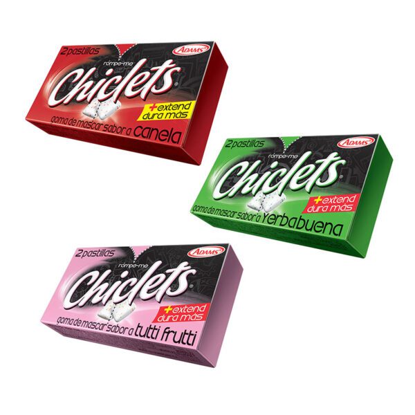 CHICLETS ADAMS SURTIDO X 2 PASTILLAS