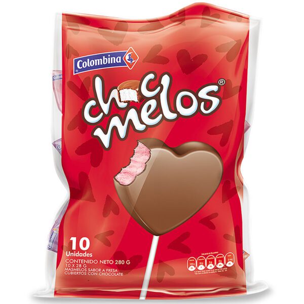 CHOCMELOS CORAZON 10 UNIDADES