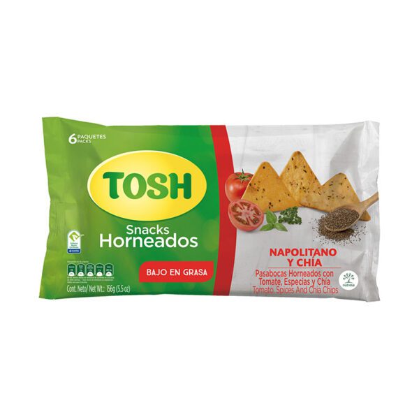 Pasabocas Tosh Napolitano Y Chía 6 Unidades