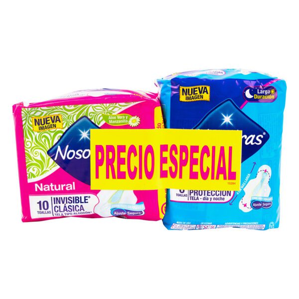 Toalla Nosotras Invisible Clásica 10 Unidades + 6 Toallas Extra Protección