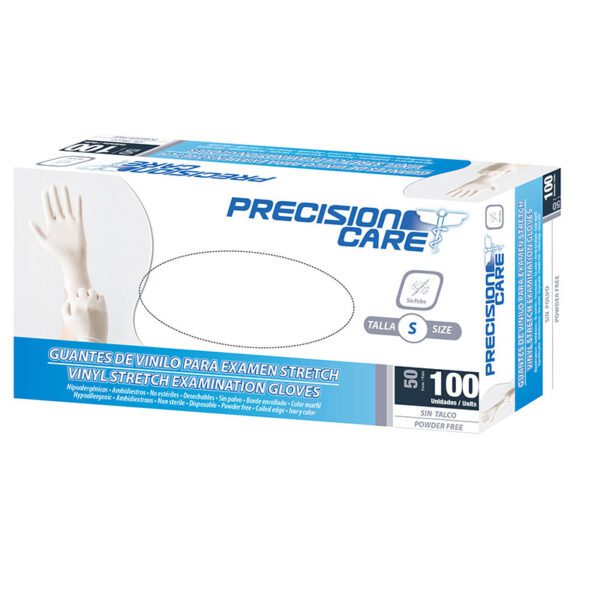 GUANTE DE VINILO STRECH PRE.CARE S 100 U
