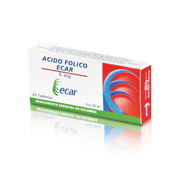 ACIDO FOLICO 5 MG 20 TABLETAS EC
