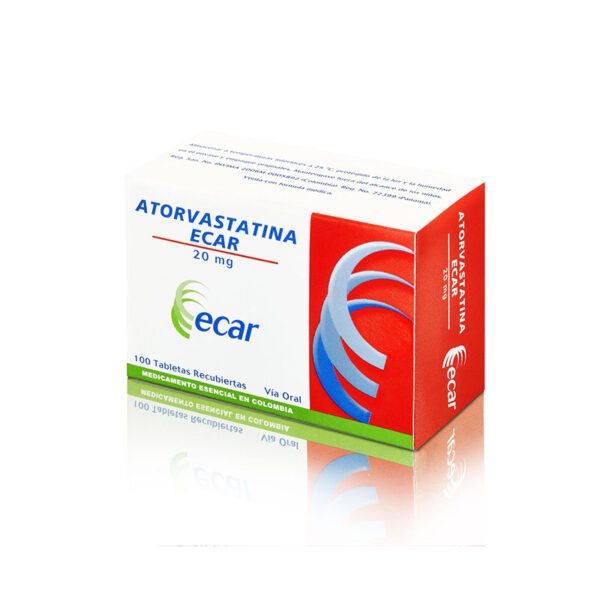 ATORVASTATINA 20 MG 100 TABLETAS EC