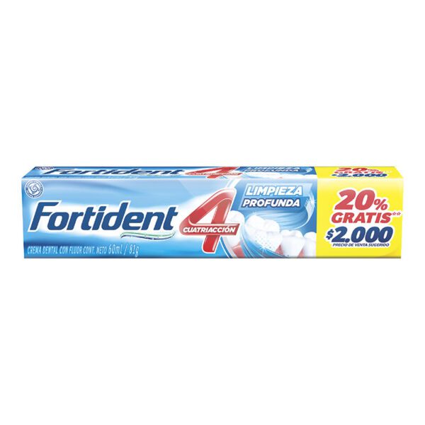 Crema Fortident Limpieza Profunda 81 Gr Gratis 20%