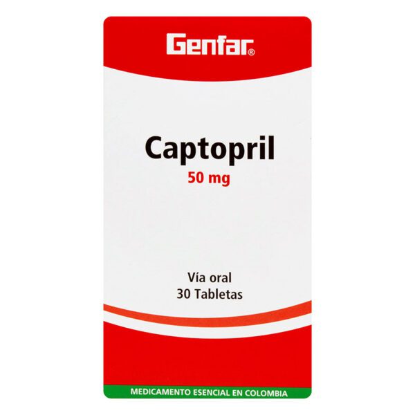 CAPTOPRIL 50 MG 30 TABLETAS GF