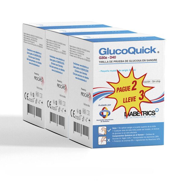 TIRAS REA.GLUCOQUICK 50 PG 2 LL3(A)(3%+)