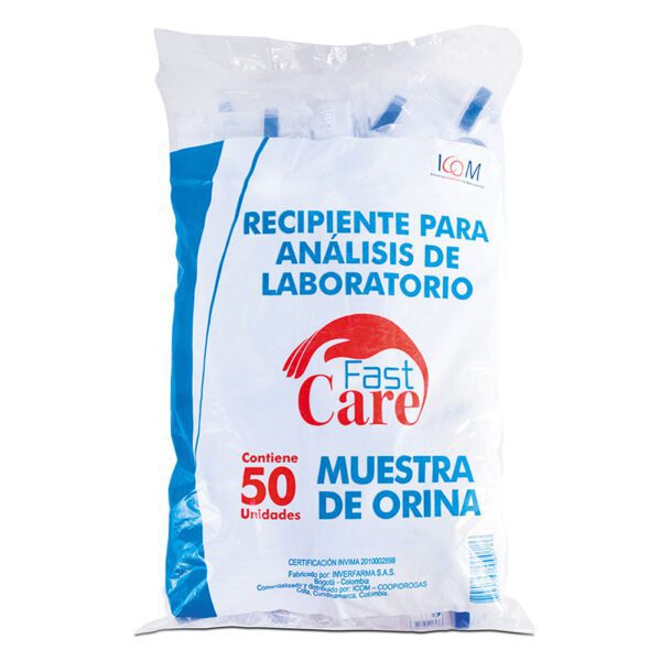 FRASCO DE ORINA FAST CARE 50 UND ICOM