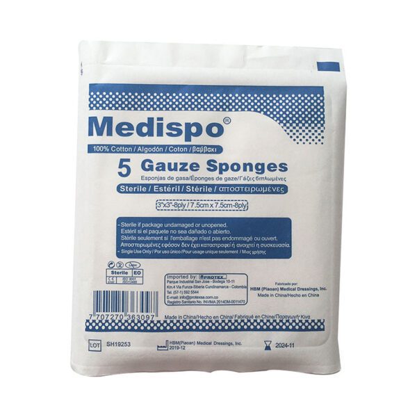 GASA MEDISPO PRECORTADA 7.5X7.5 5 UND