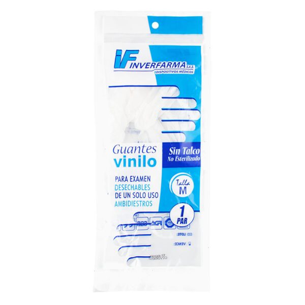 GUANTE EXAMEN VINILO INVERF.T.7 1/2 2UDS