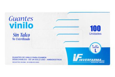 GUANTE EXAMEN VINILO INVERF. T.L 100 UDS