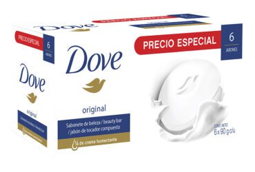 6 JAB.DOVE BLANCO 90 GR PG MENOS LL.MAS